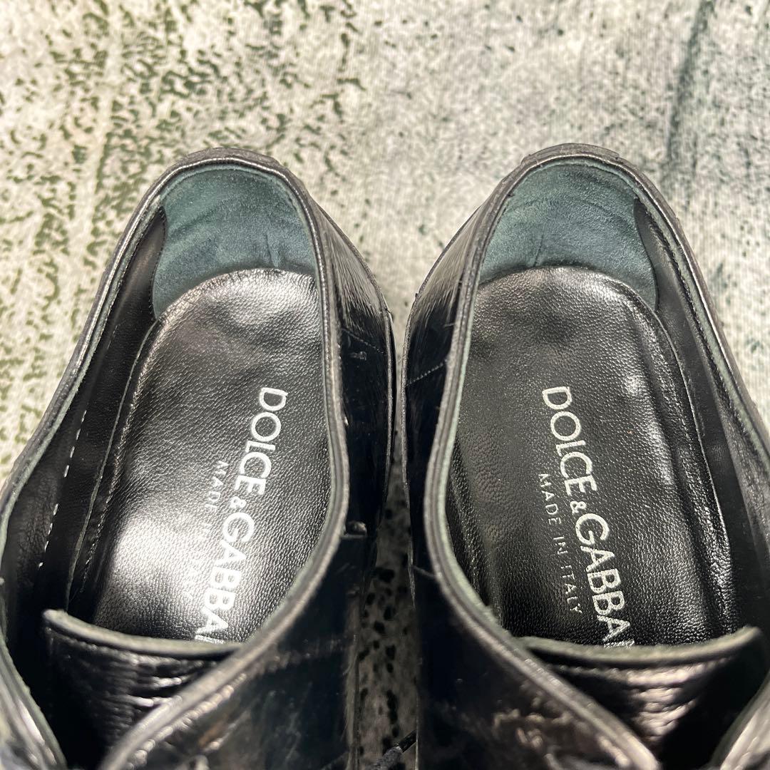 ドルチェアンドガッバーナ ドレスシューズ エンボス加工 ブラック