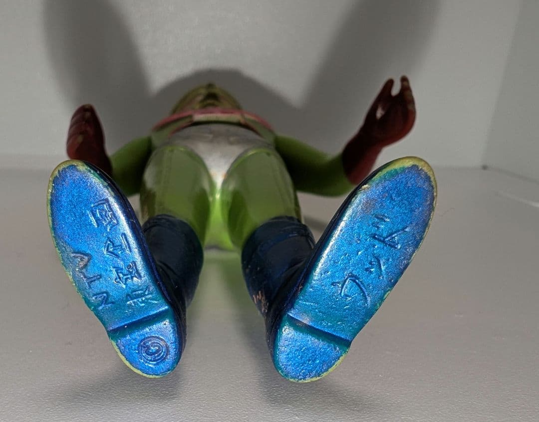 【珍色】グリーンマン ウッド ソフビ 当時物