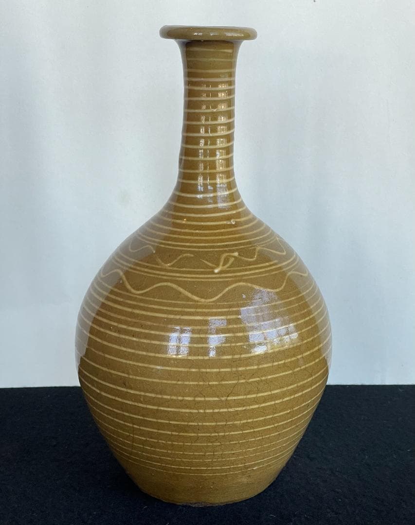 希少 古丹波焼 立杭焼 えへん徳利 酒器 イッチン 江戸期 飴釉 大型 花入