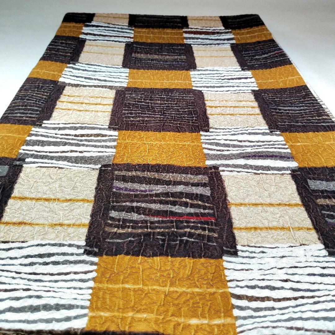 両面全通柄袋帯 市松 リバーシブル