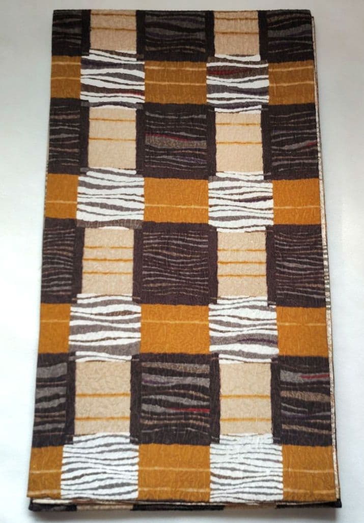 両面全通柄袋帯 市松 リバーシブル