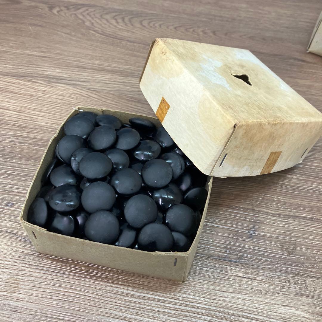 E-壁 昭和レトロ アンティーク 碁石 白黒セット 囲碁 道具 箱付き 練習用