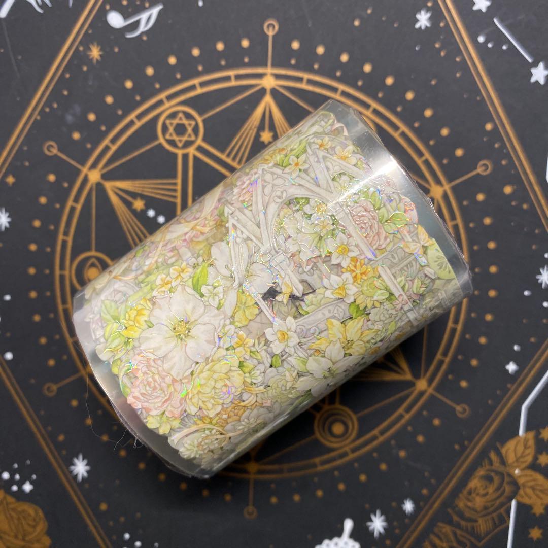 【C】海外　10m巻　貝殻光マスキングテープ　動物/お花/装飾/背景系