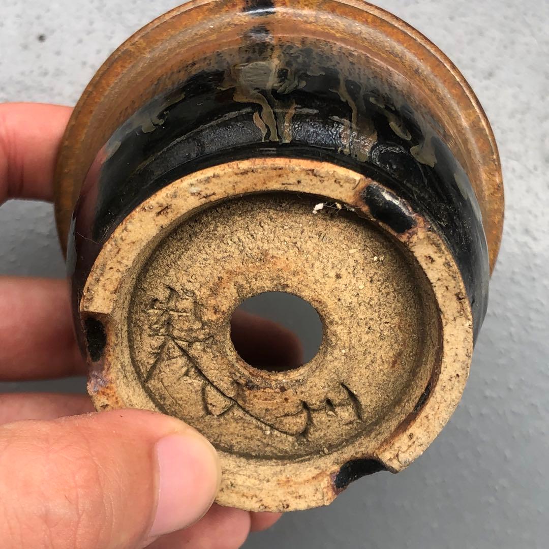 391.峯生 丸鉢3点 盆栽鉢 植木鉢 8*5.5cm