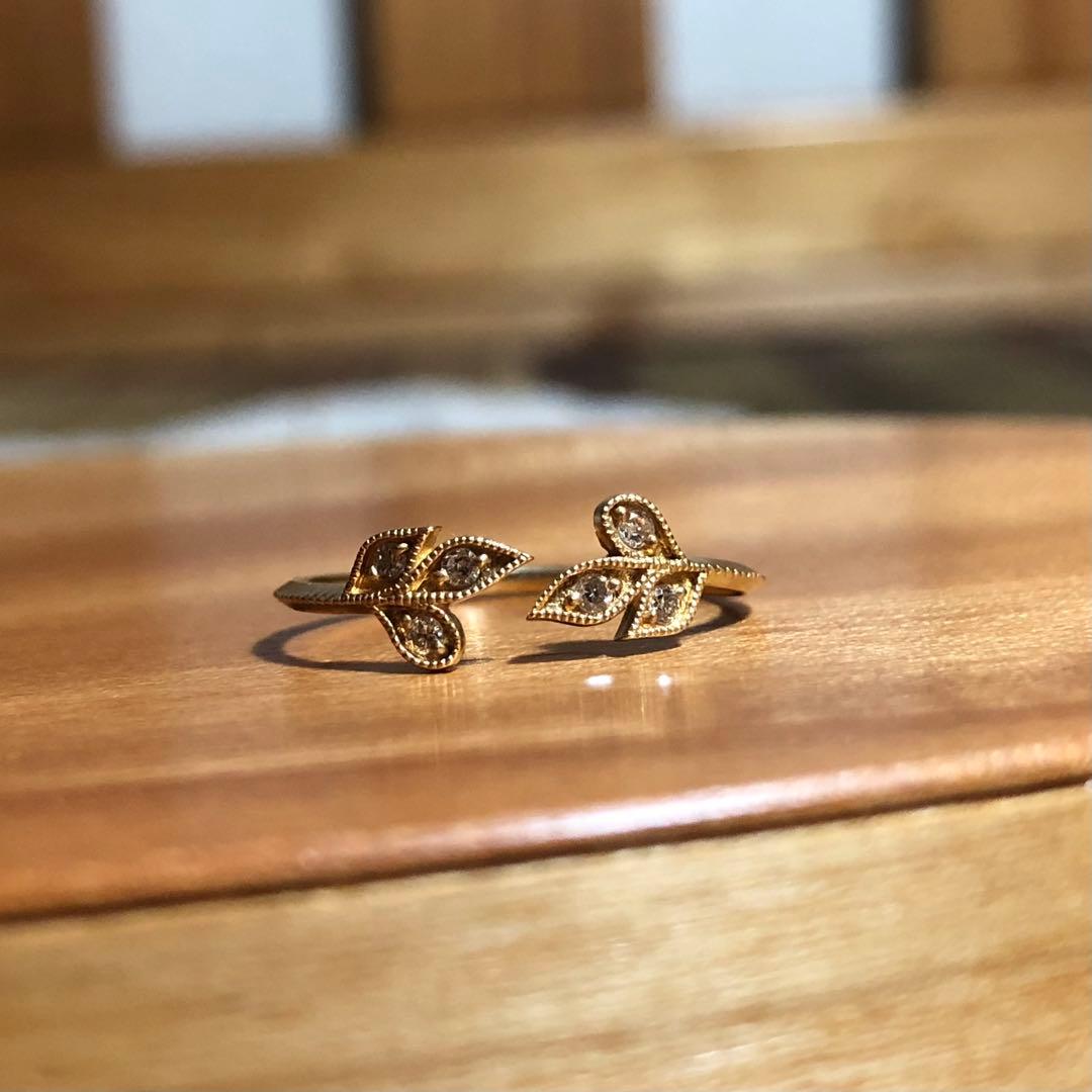 mederujewelryリーフモチーフ リング K18
