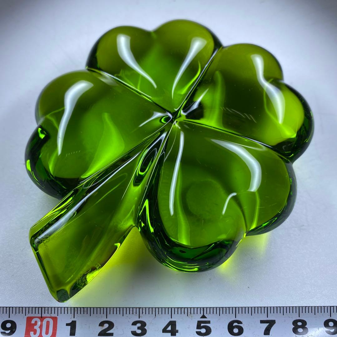 バカラ　クローバー　置物　約11×9.5×2.7㎝　タサオ東な7-0305☆1F