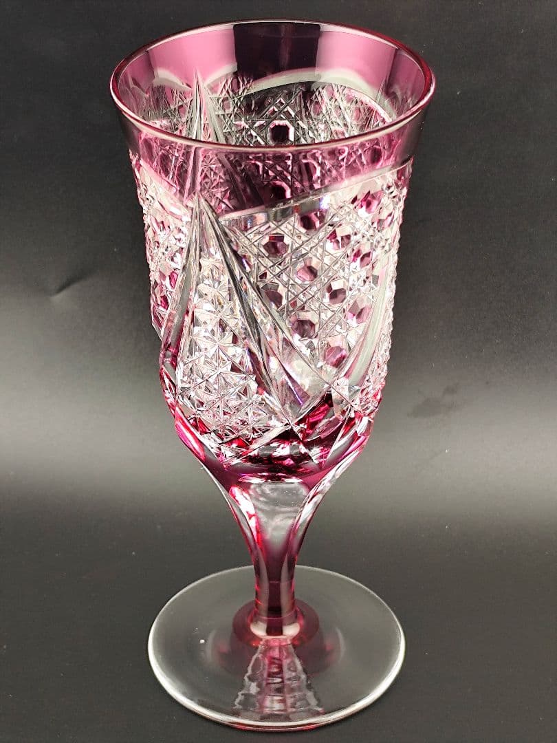 ☆超希少品☆江戸切子 木村泰典 ワイングラス 脚付杯（切子 江戸切子 薩摩切子）