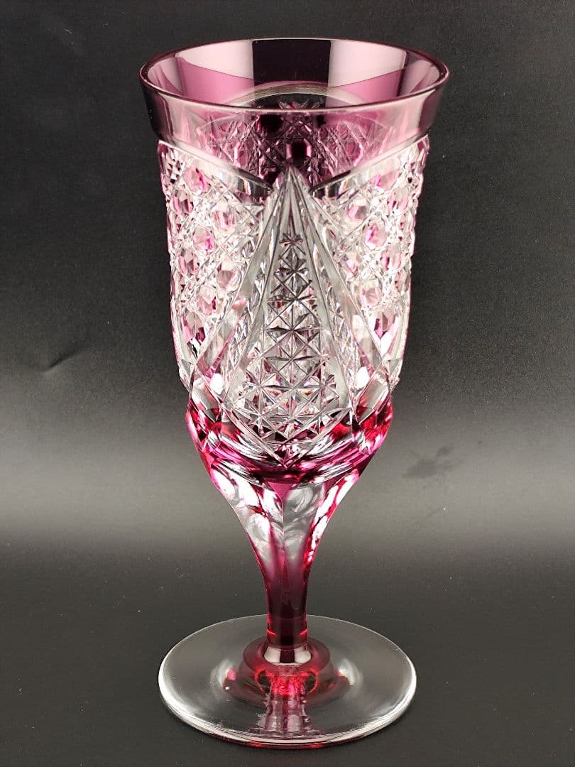 ☆超希少品☆江戸切子 木村泰典 ワイングラス 脚付杯（切子 江戸切子 薩摩切子）