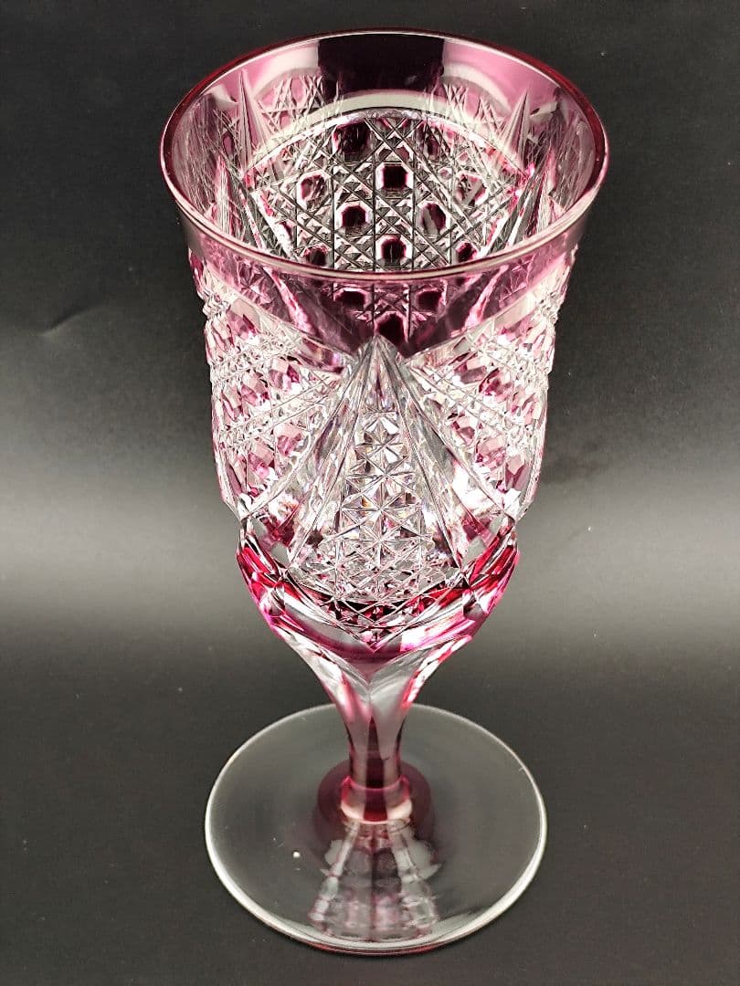 ☆超希少品☆江戸切子 木村泰典 ワイングラス 脚付杯（切子 江戸切子 薩摩切子）
