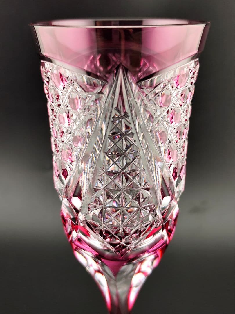 ☆超希少品☆江戸切子 木村泰典 ワイングラス 脚付杯（切子 江戸切子 薩摩切子）