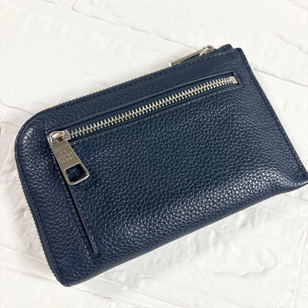 サロンドアルファード　ルクーチェ L字ファスナー ミニ財布　ネイビー