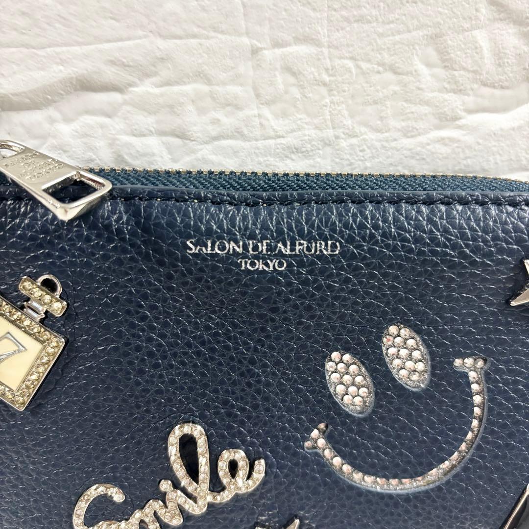 サロンドアルファード　ルクーチェ L字ファスナー ミニ財布　ネイビー