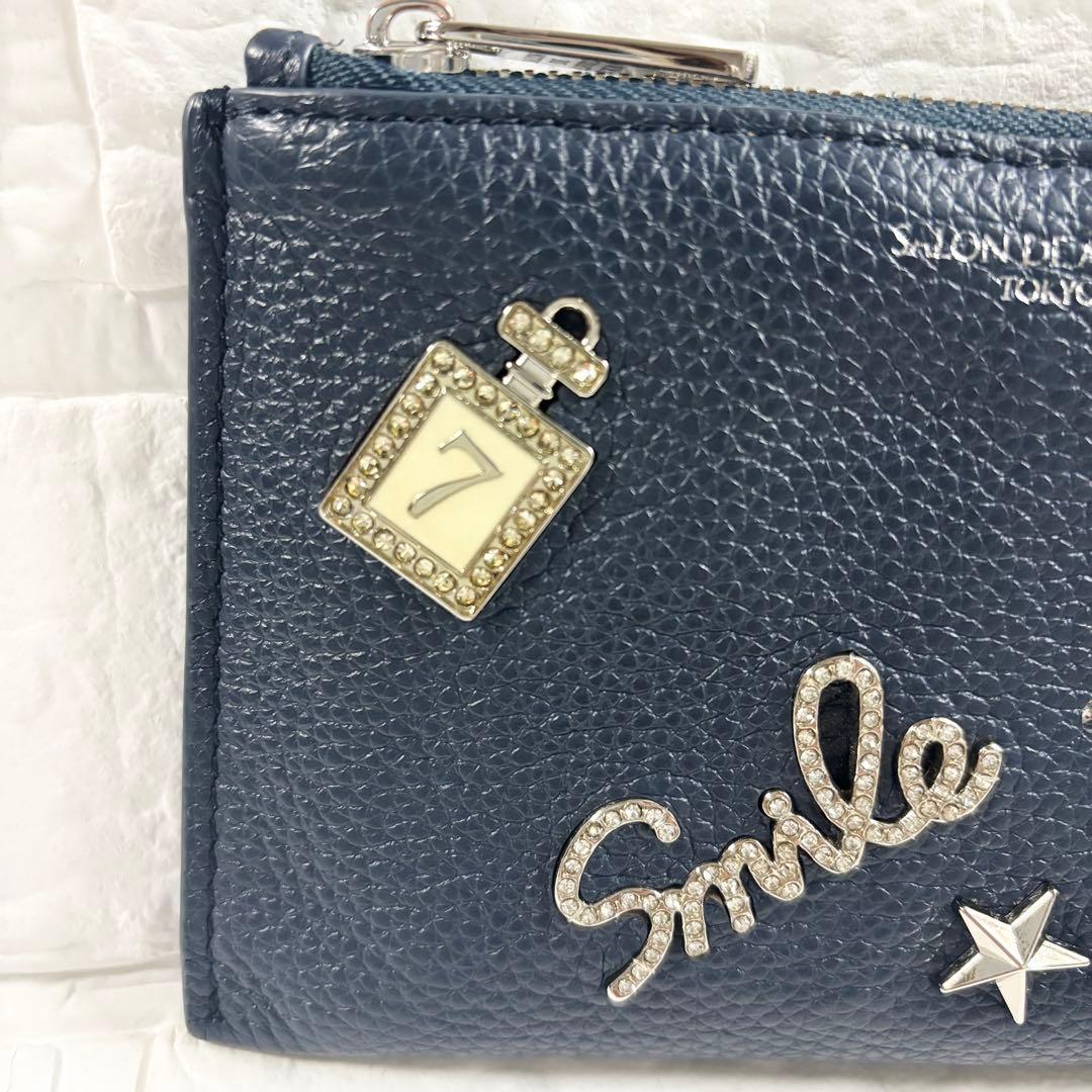 サロンドアルファード　ルクーチェ L字ファスナー ミニ財布　ネイビー