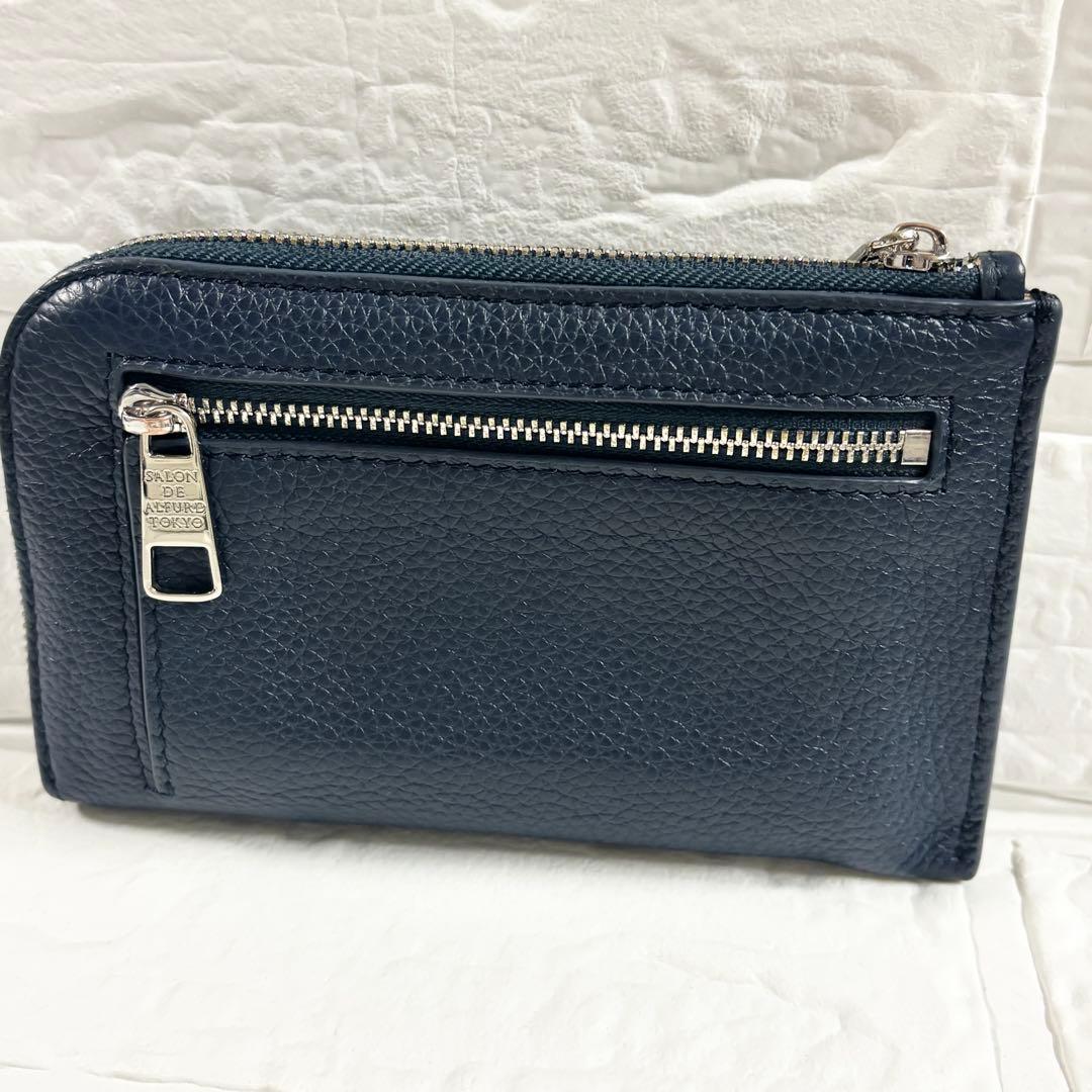サロンドアルファード　ルクーチェ L字ファスナー ミニ財布　ネイビー