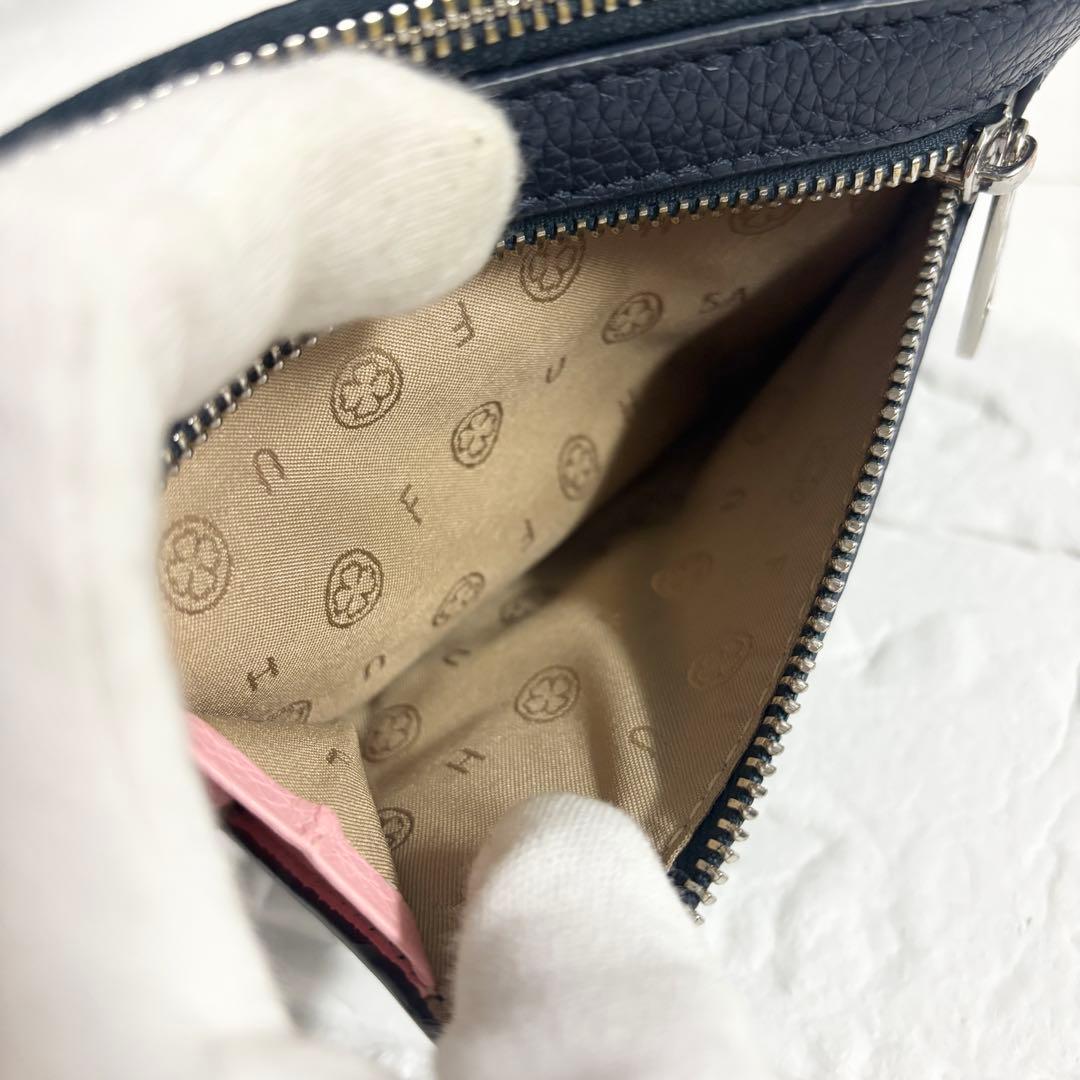 サロンドアルファード　ルクーチェ L字ファスナー ミニ財布　ネイビー