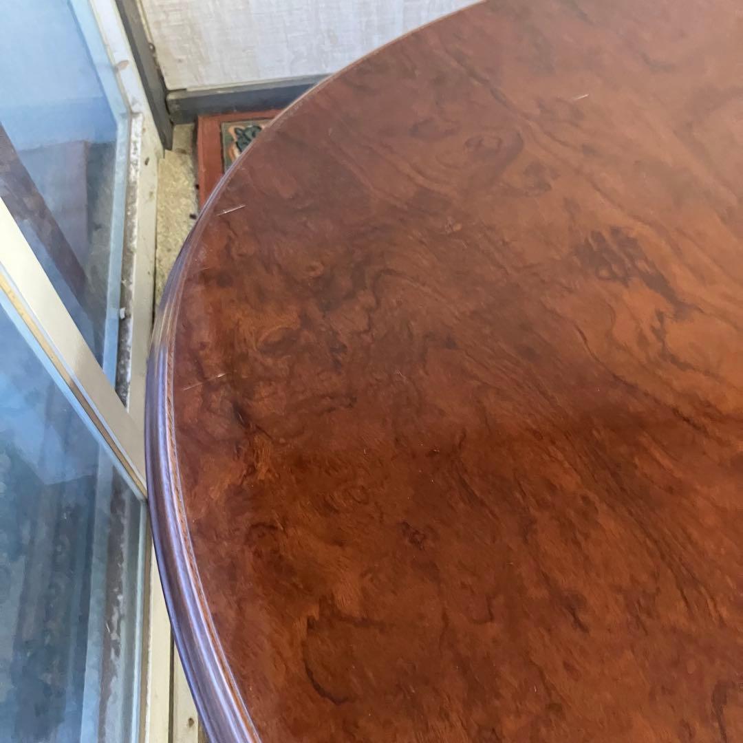 ①昭和レトロ マルニ 木製オーバル 伸縮式ダイニングテーブル 楕円形アンティーク