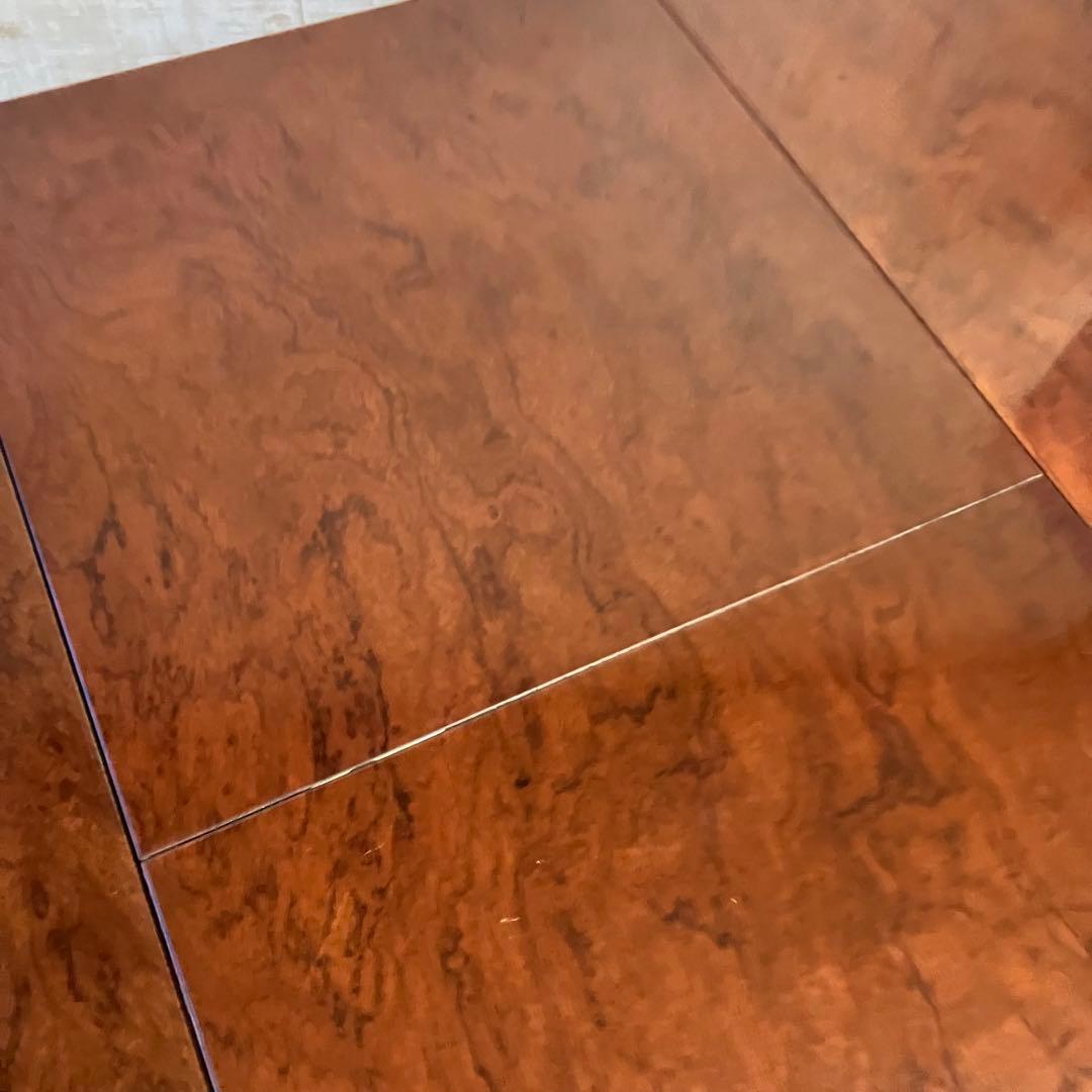 ①昭和レトロ マルニ 木製オーバル 伸縮式ダイニングテーブル 楕円形アンティーク