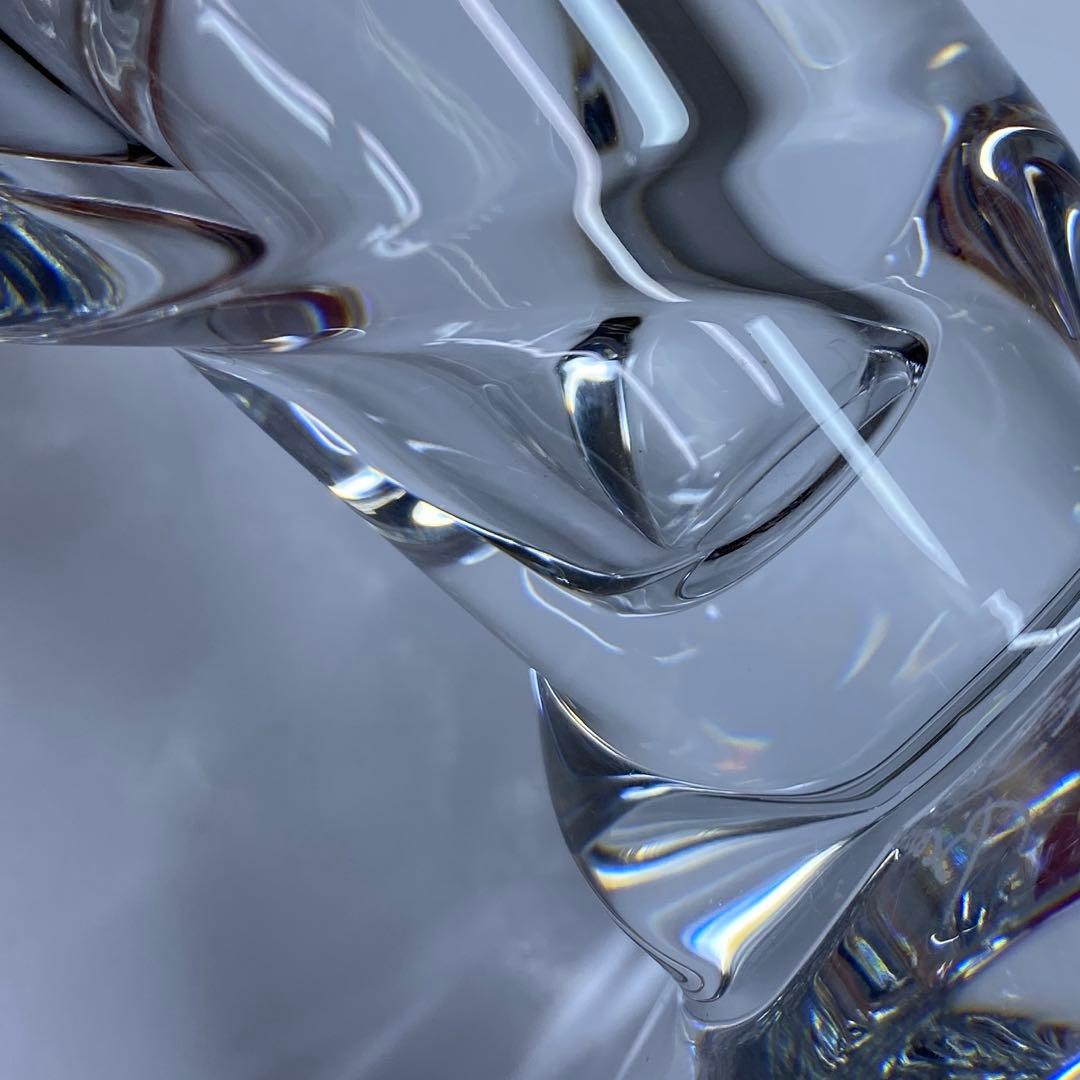 バカラ　スパイラルフラワーベース　共箱　高さ21㎝　東Y7-0204☆1Fトヒト