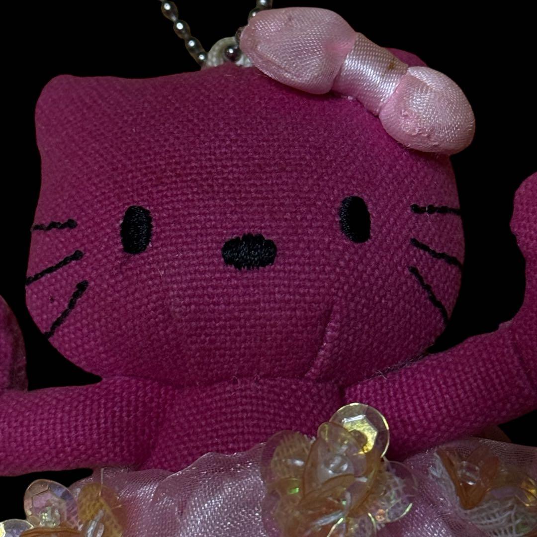 レア　ハローキティ　デニム　ピンク　足長ぬいぐるみ　ストラップ　レトロ　サンリオ