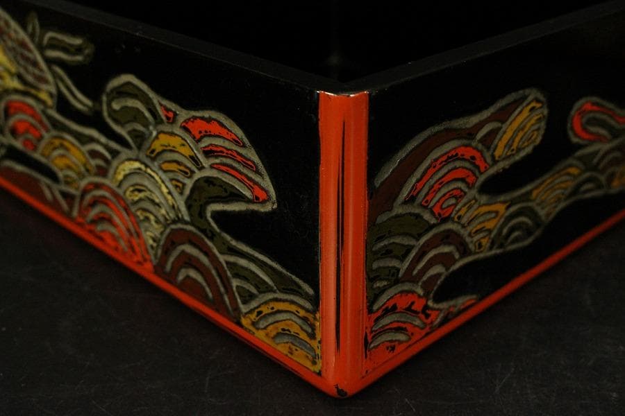 茶道具 漆刻 菓子器 蓋物(ZE570)