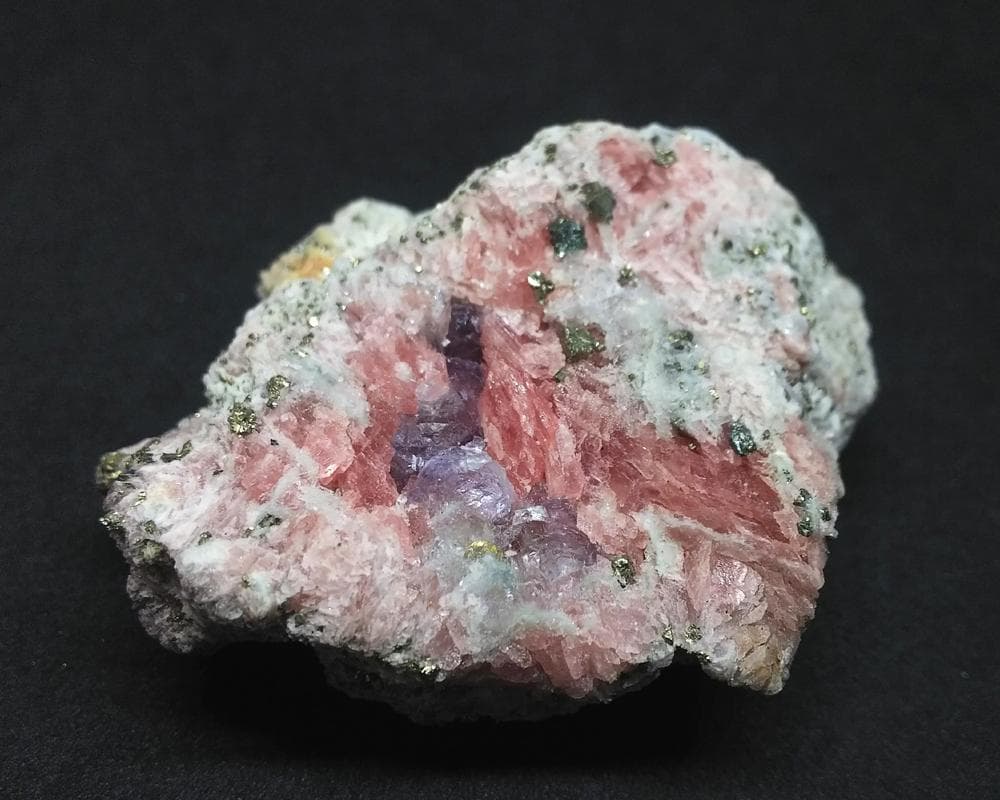 442 ロードクロサイト＆フローライト＆パイライト 標本 原石