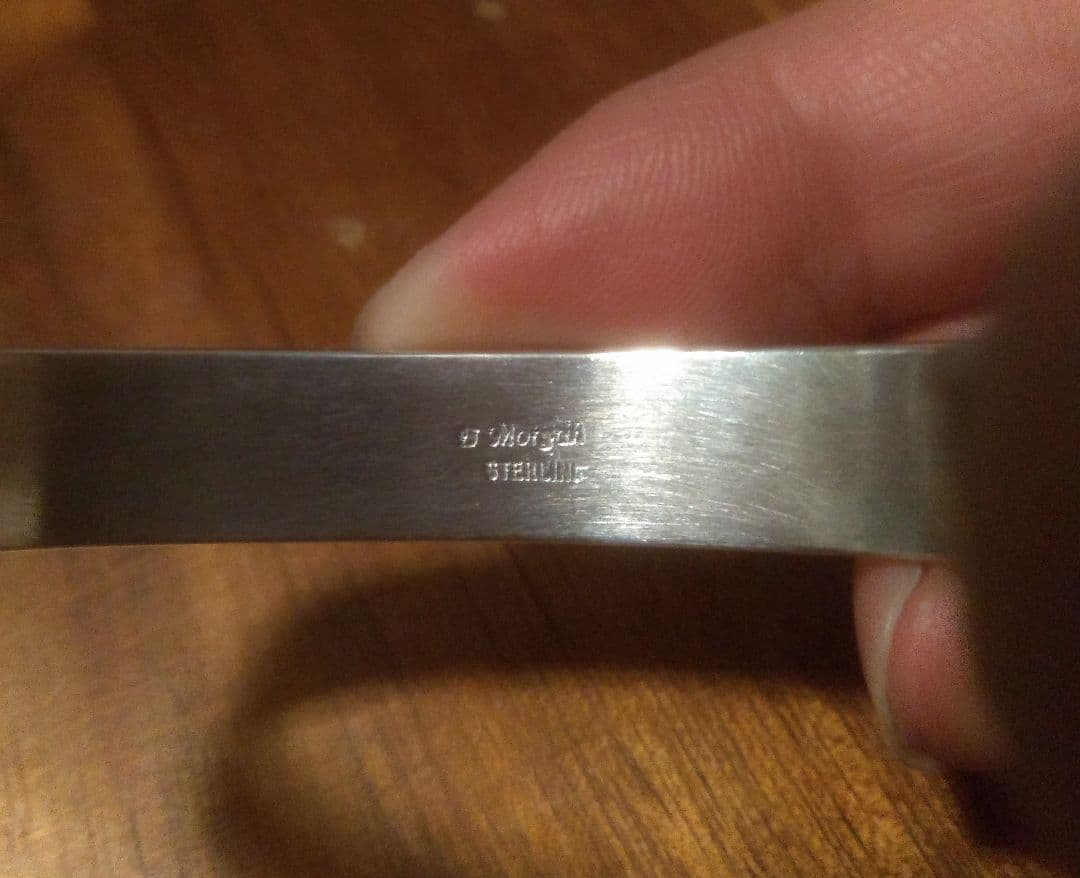 NAVAJO Bruce Morgan スタンプワークバングル STERLING