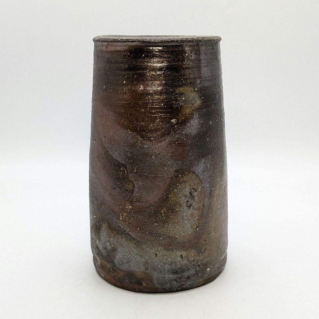 西川政美 備前焼 花入 政彦識箱 花器 花瓶 フラワーベース 華道具 花生 置物