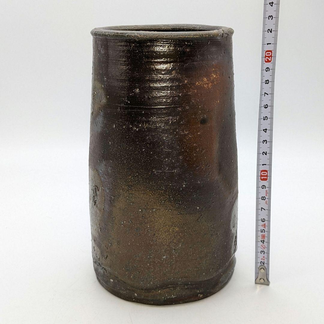 西川政美 備前焼 花入 政彦識箱 花器 花瓶 フラワーベース 華道具 花生 置物