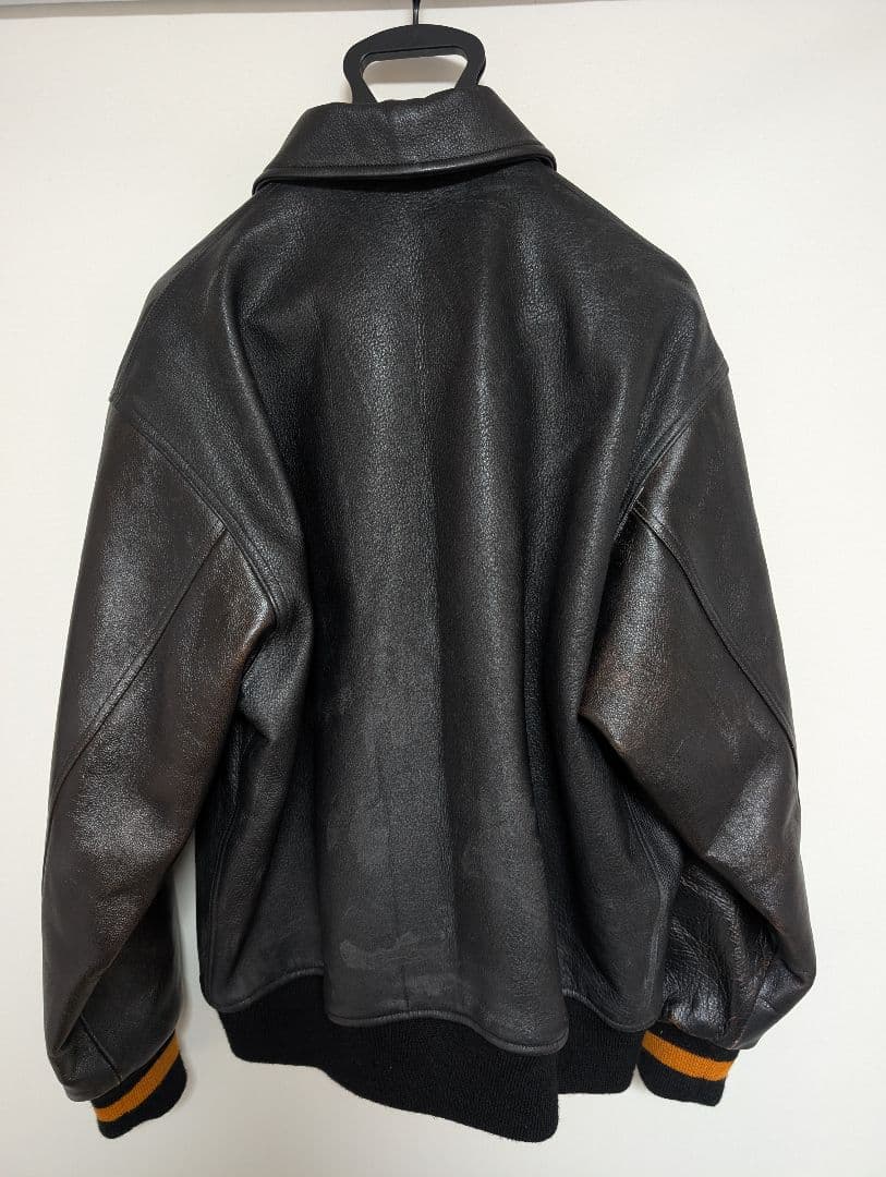 （り）WACKO MARIA Leather Varsity Jacket