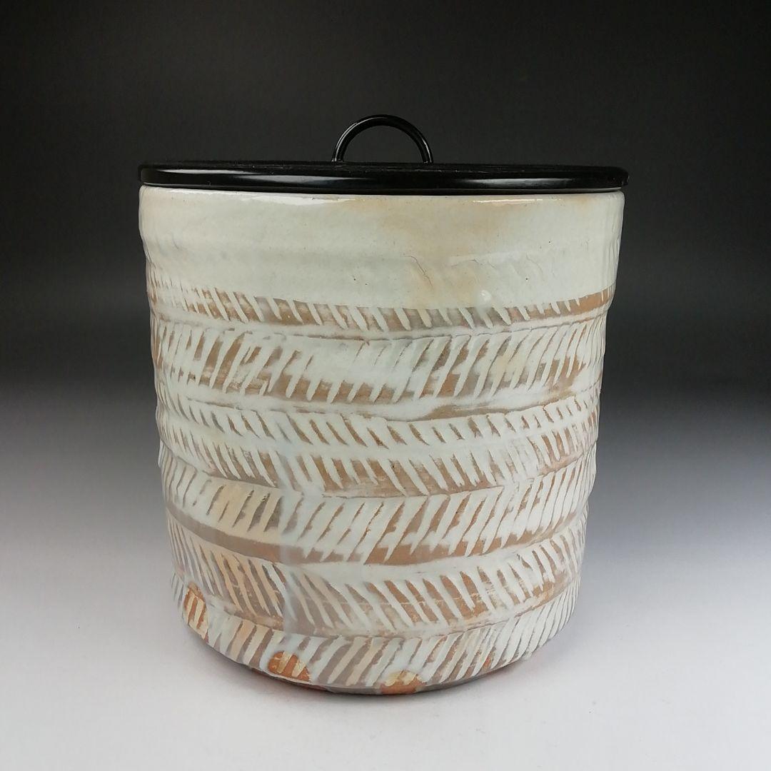 Ｔ８６３　水指　『三島　水指』『朝日窯　松林良周 作』　共箱　茶道具