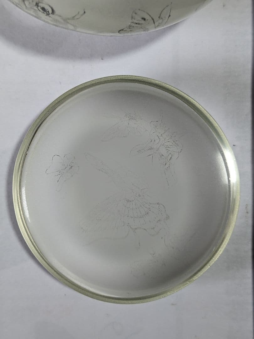 ♦中国 古玩 群蝶図 ガラス絵 化粧入 蓋付き瓶 壺 化粧道具 鼻煙壺 骨董品