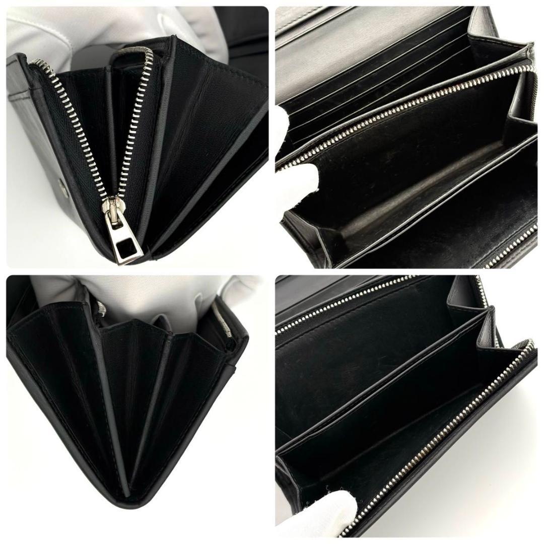 ロエベ 折財布 アナグラム ミディアム ウォレット 黒 ブラック 2322