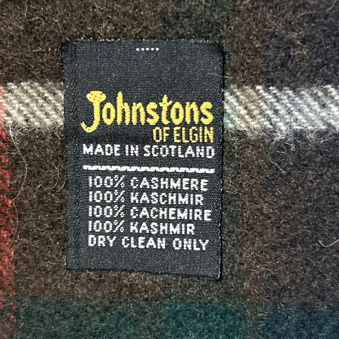 ＊美品＊Johnstons of ELGINカシミヤ100%ブルー マフラー
