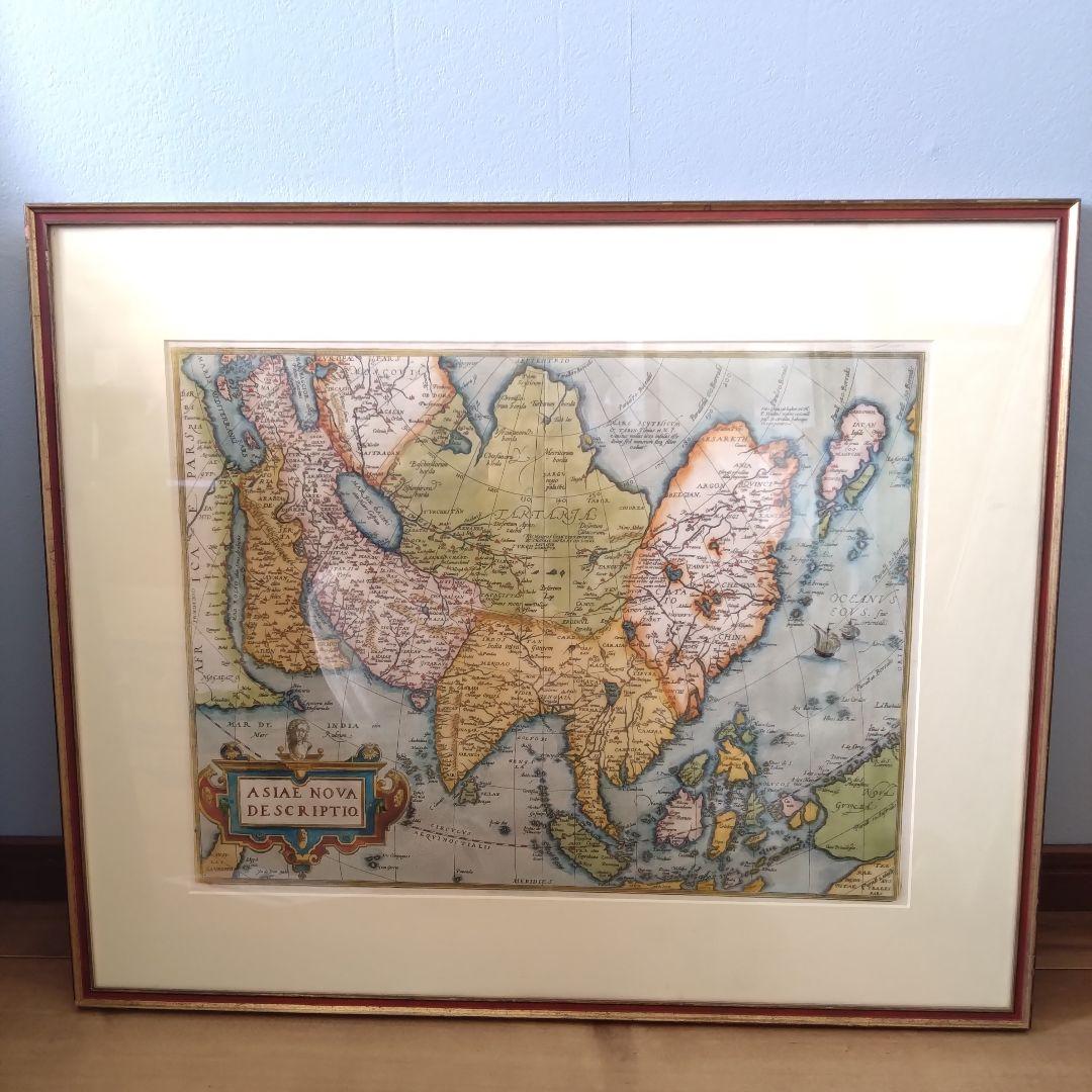 《値下げOK》ジョナサン・ポッター社 オルテリウス「アジア図」希少品 額装