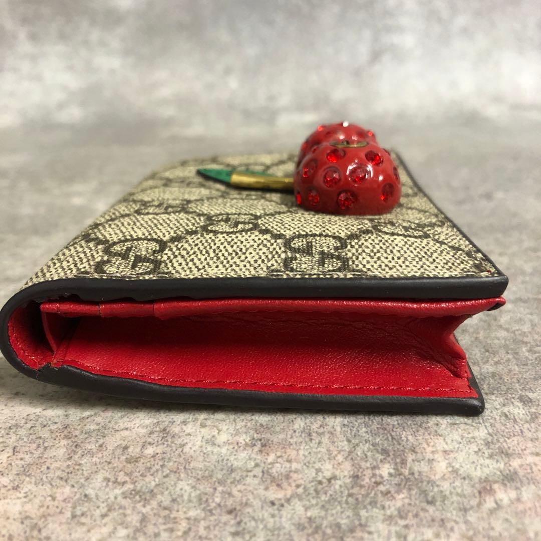 フォロー割■ GUCCI グッチ チェリー 二つ折り財布 さくらんぼ GG