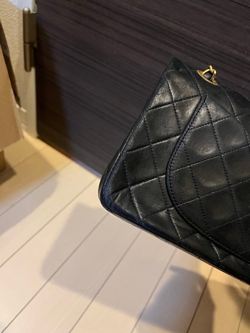 CHANEL Wフラップ　チェーンショルダーバッグ　マトラッセ