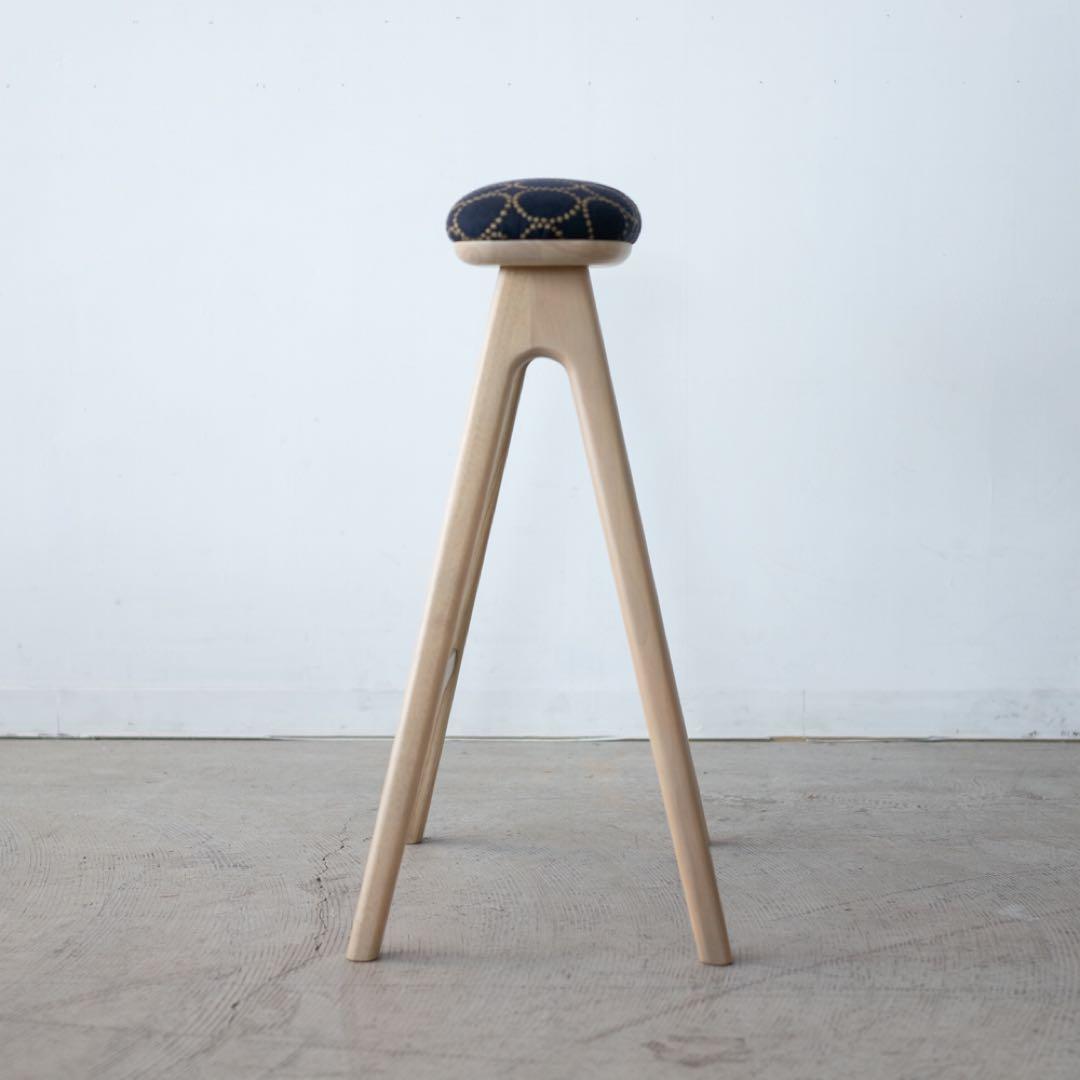 キッチンスツールNA H630＋ミナ ペルホネン　タンバリン　ネイビー