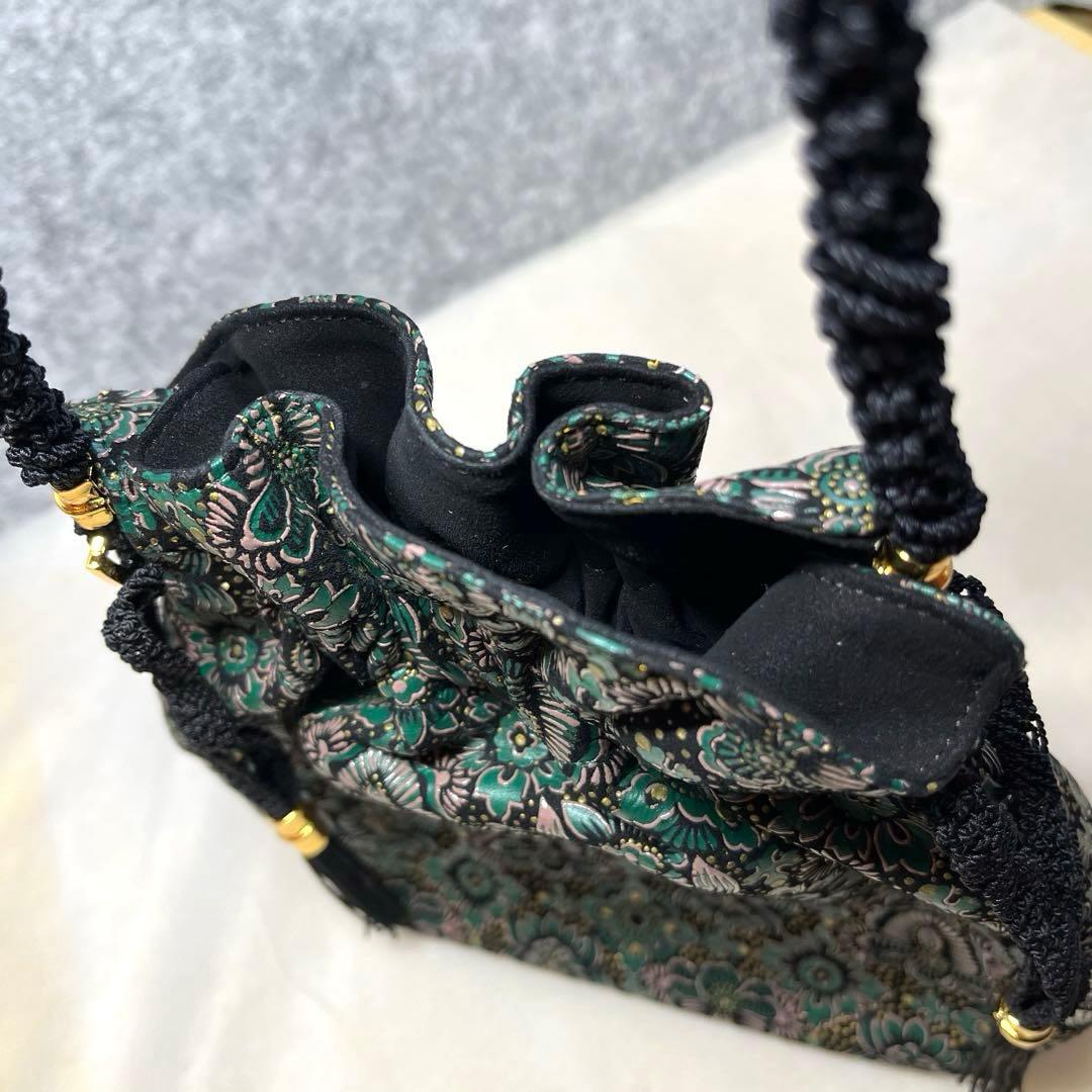 【美品】印傳屋　インデンヤ　巾着バッグ　ポーチ