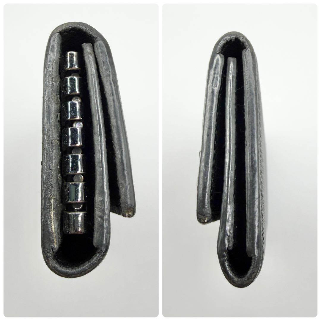 【美品】プラダ PRADA 6連 キーケース サフィアーノレザー ブラック