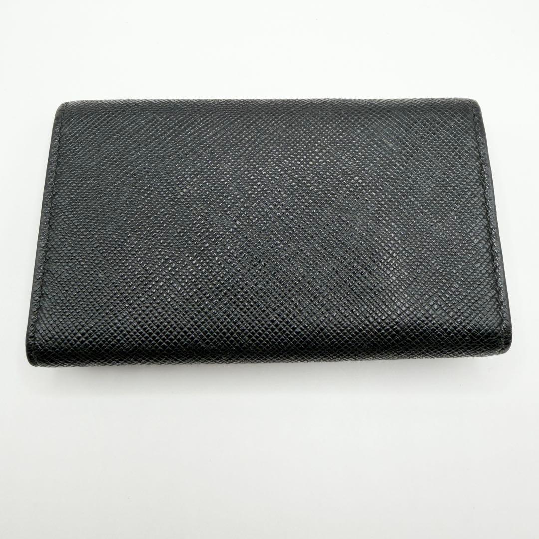 【美品】プラダ PRADA 6連 キーケース サフィアーノレザー ブラック