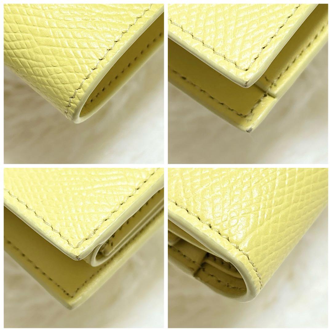 極美品✨️CELINE 二つ折り財布 イエロー スモールストラップウォレット