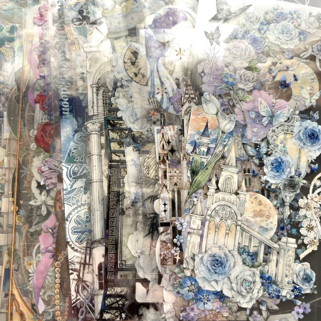 【同梱価格700円】　コラージュ素材　海外マステ　装飾テープ　55種　PET⑤