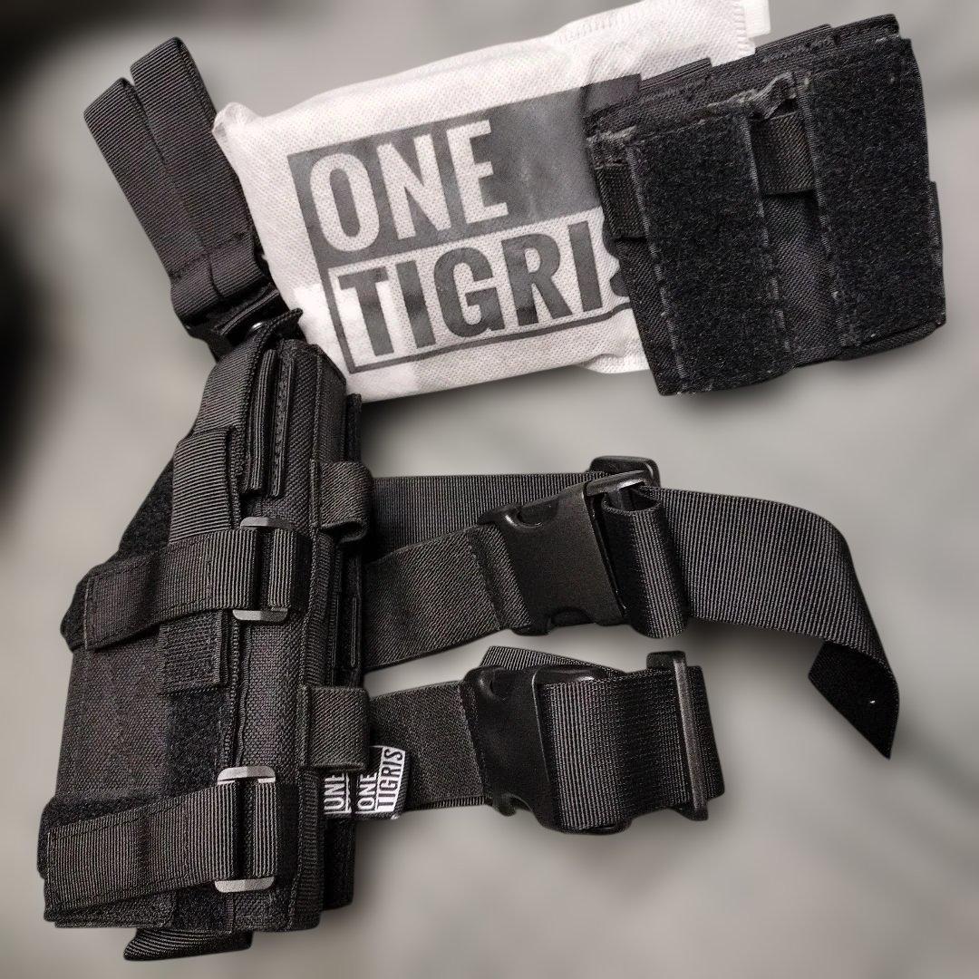 【サバゲ】ONE TIGRIS③点 ブラック レッグホルスター マガジンホルダー