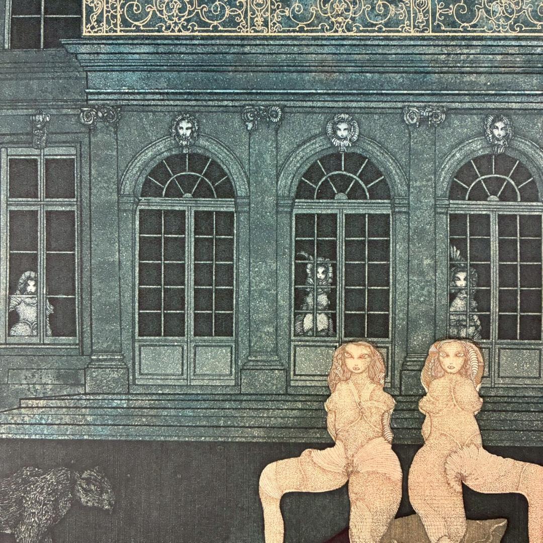 山下清澄「Nymphe-1」アクアチント 1975年作 直筆サイン入り 額縁入り