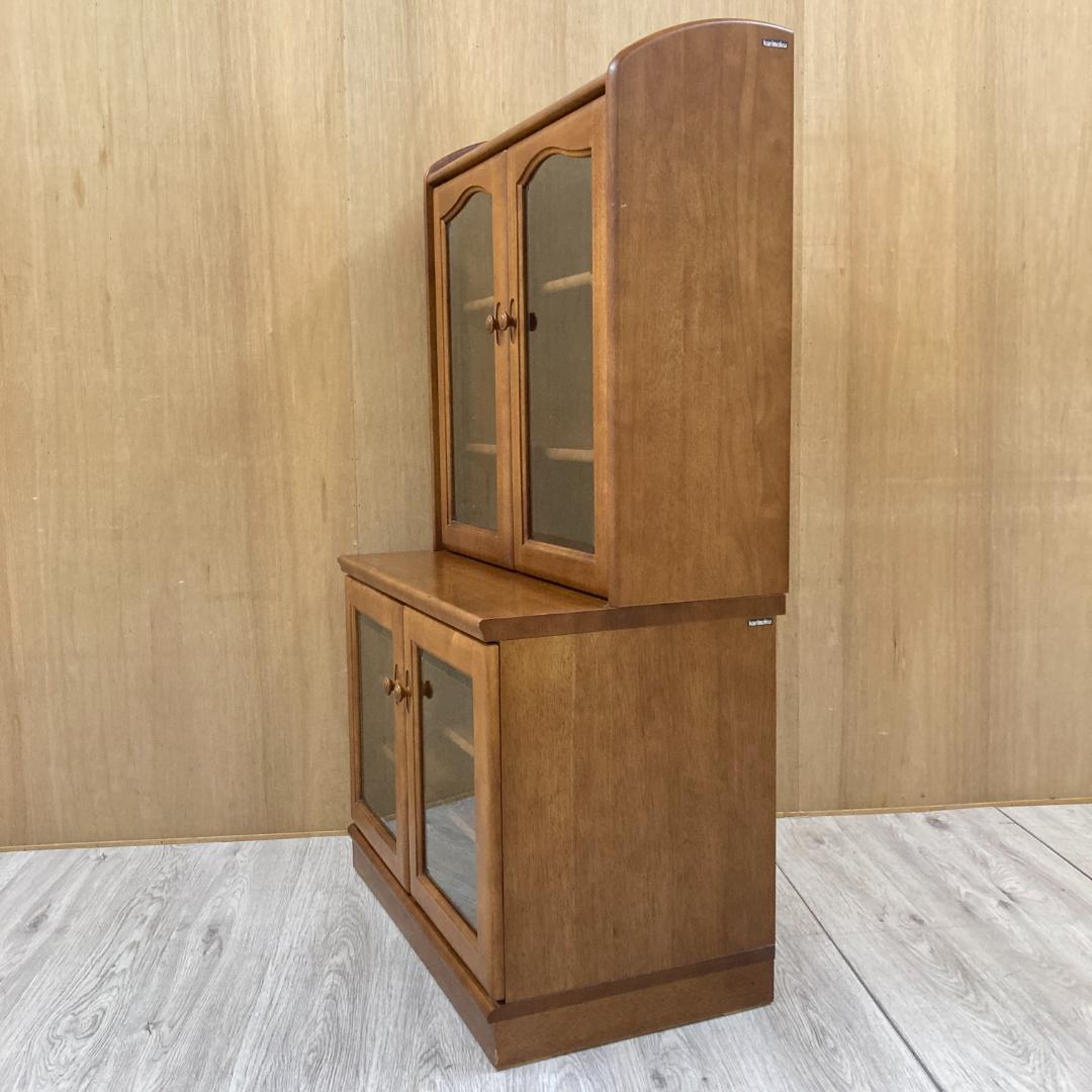 【カリモク】ガラスキャビネット　食器棚　書棚　本棚　飾り棚