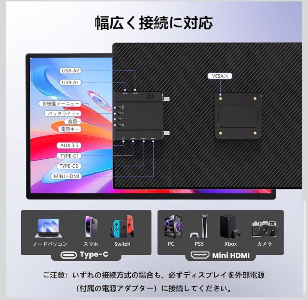 モバイルモニター 23.8インチ 1080P 自立型スタンド 2025 縦画面