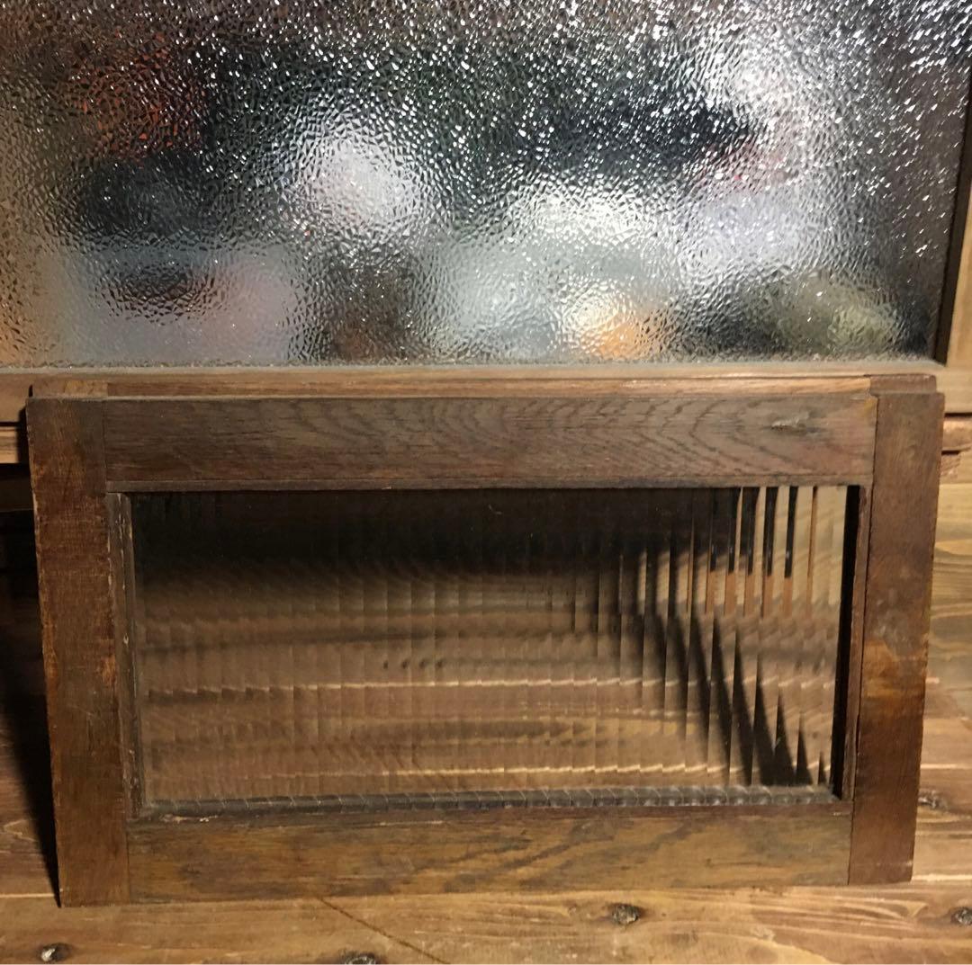 メルカリ便発送★モールガラス★木枠★古材★引き戸★昭和レトロ★ ブィンテージ★