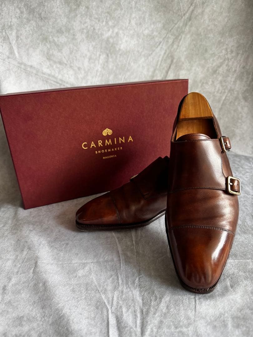 CARMINA ブラウン ダブルモンク　ミュージアムカーフ　6 2/1