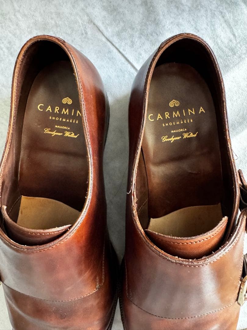 CARMINA ブラウン ダブルモンク　ミュージアムカーフ　6 2/1