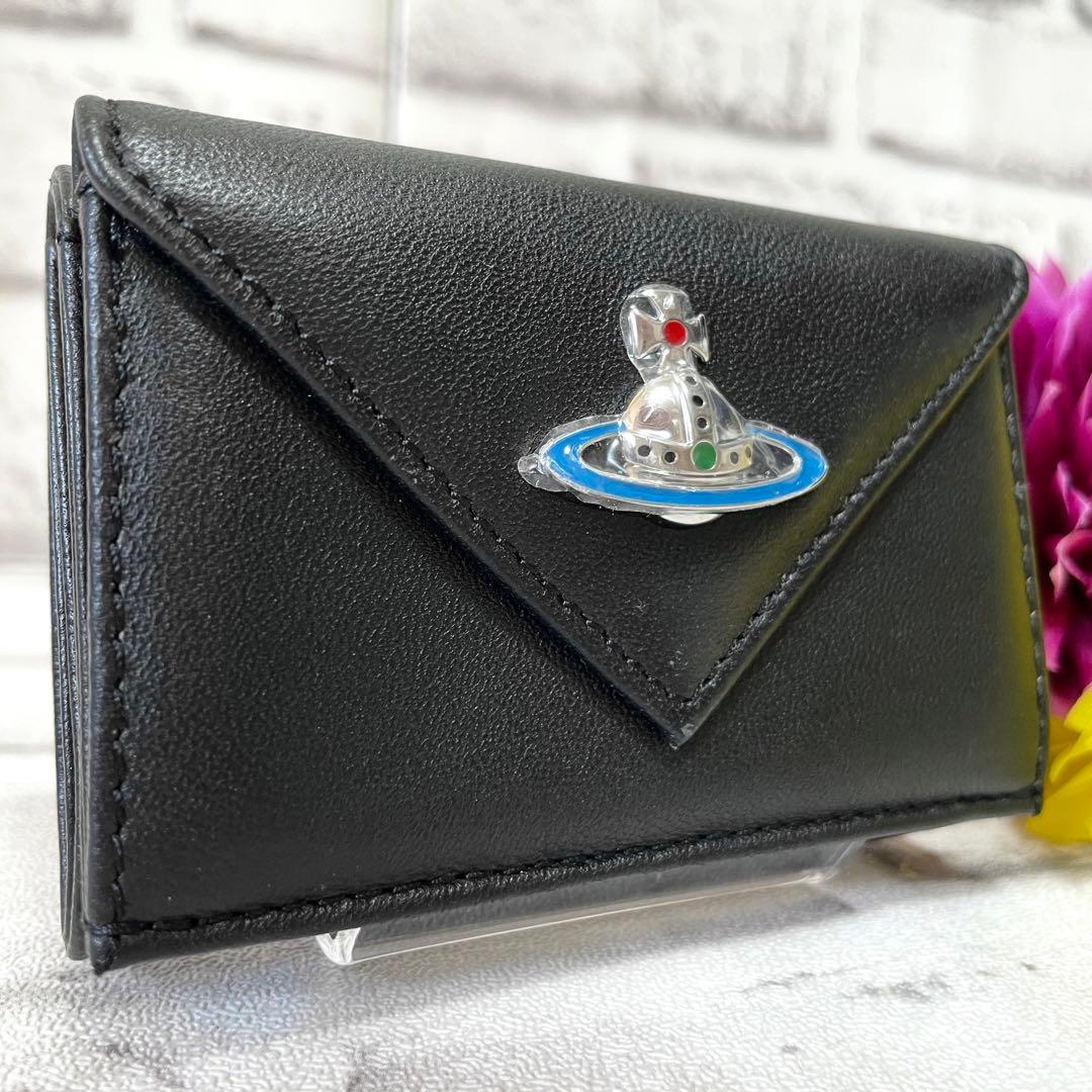 未使用保管品✨ヴィヴィアンウエストウッド　3つ折り財布　EMMA　黒